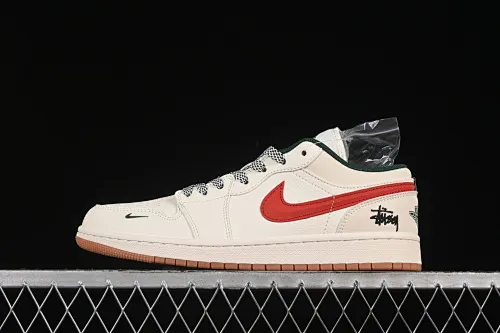 All categories Air Jordan Jordan series basketball shoes Air Jordan 1 Low High-end customized low-top sneakers Air Jordan 1 Low AJ1 Joe 1 Stussy co-branded beige three-dimensional hook High-end customized low-top retro basketball shoes XS6086-560